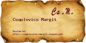 Csaplovics Margit névjegykártya